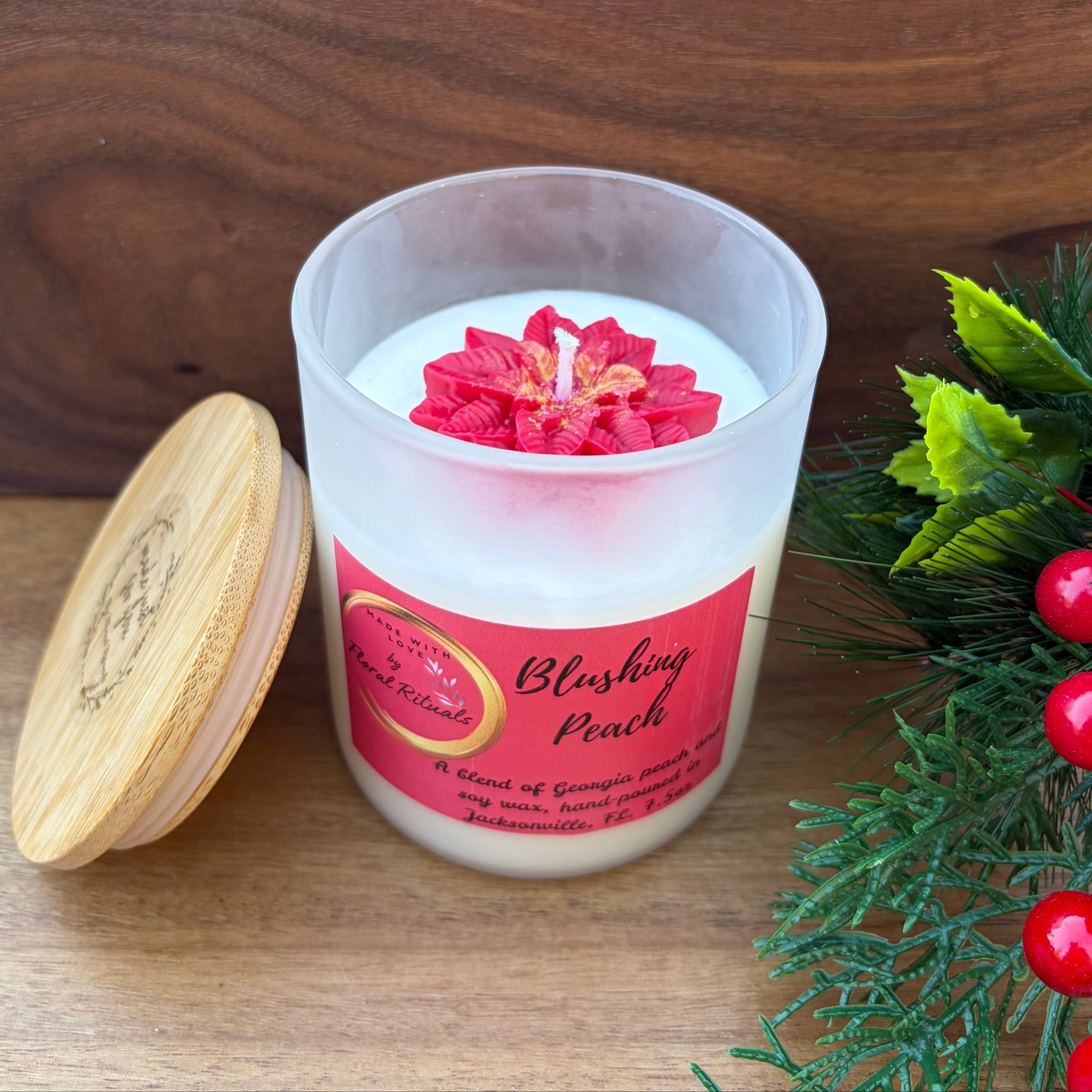 Poinsettia Bloom in Frosted Glass