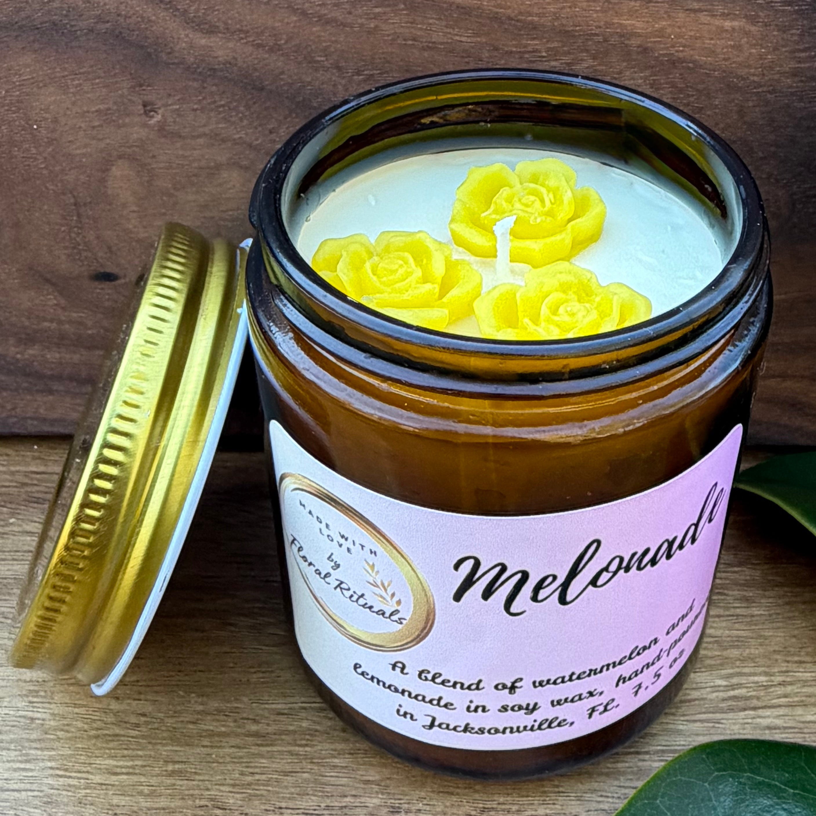 Rose Embeds in Amber Jar