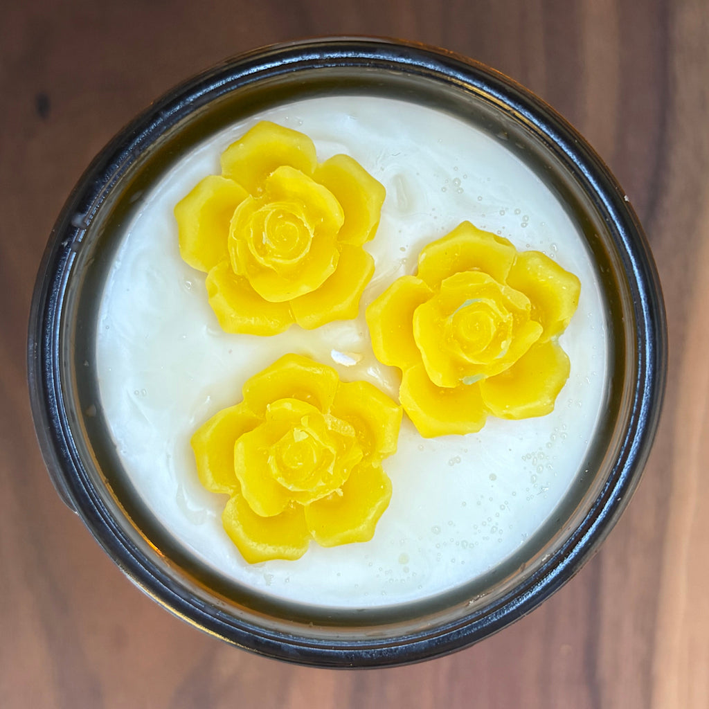 Rose Embeds in Amber Jar