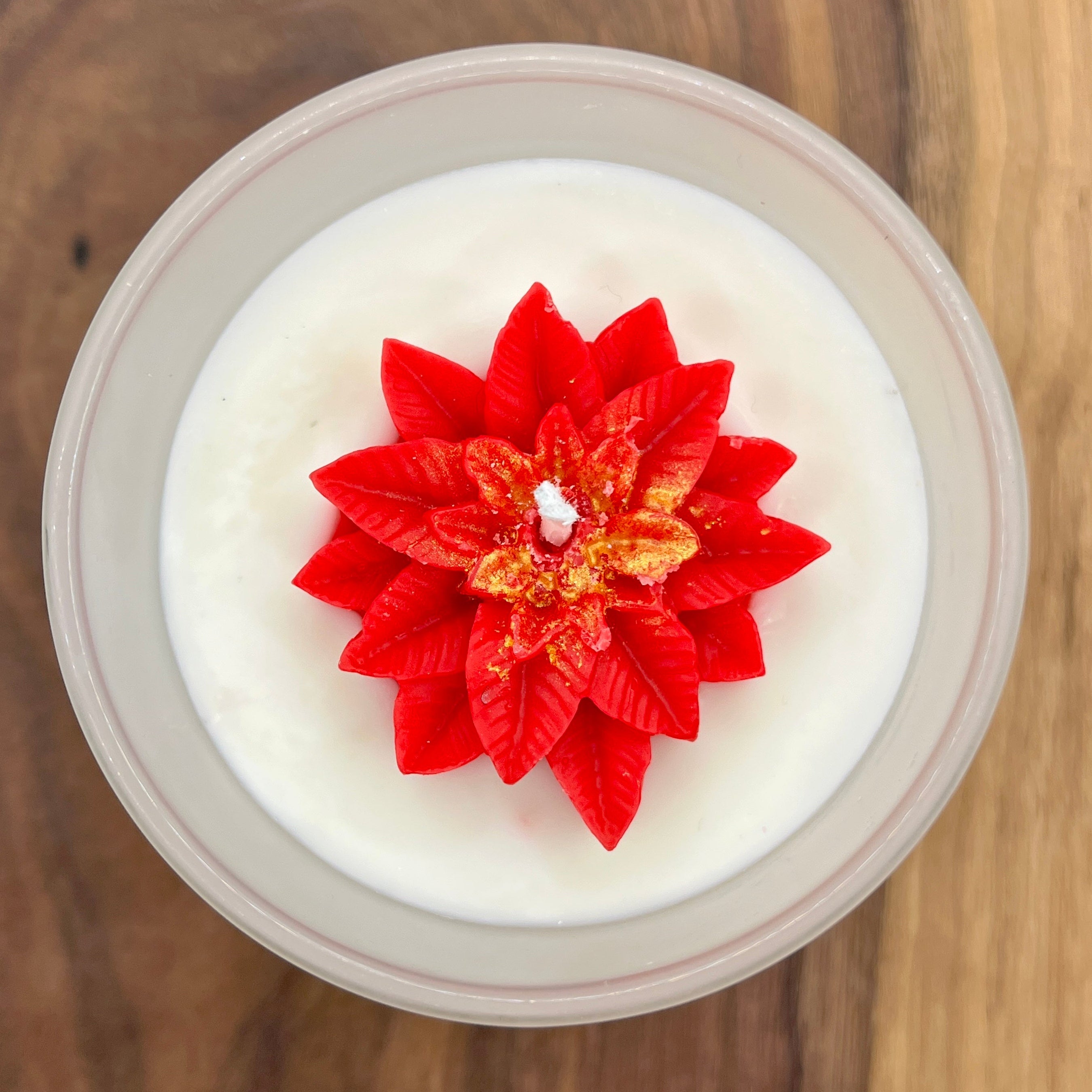Poinsettia Bloom in Frosted Glass
