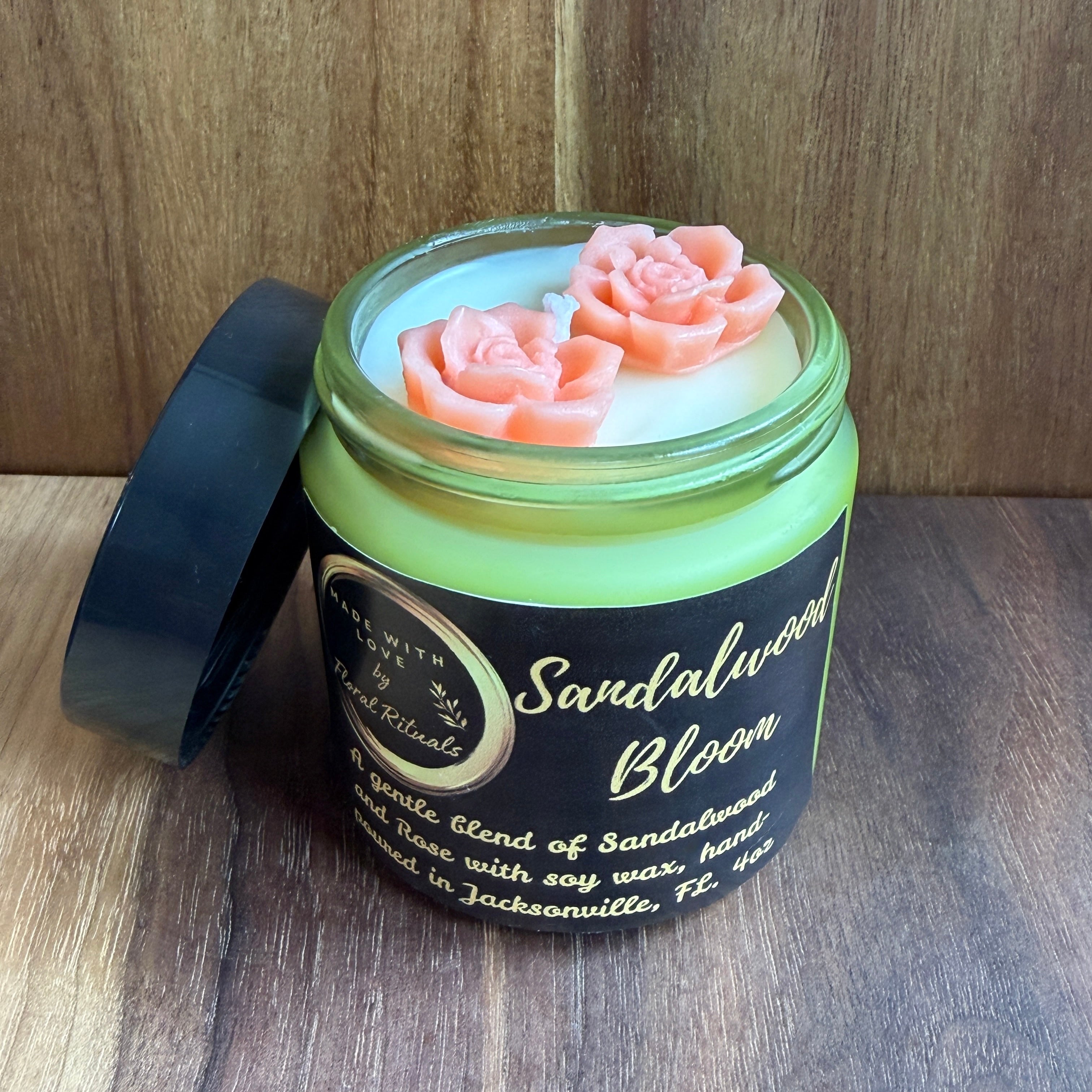 Rose Embeds in Green Glass Jar