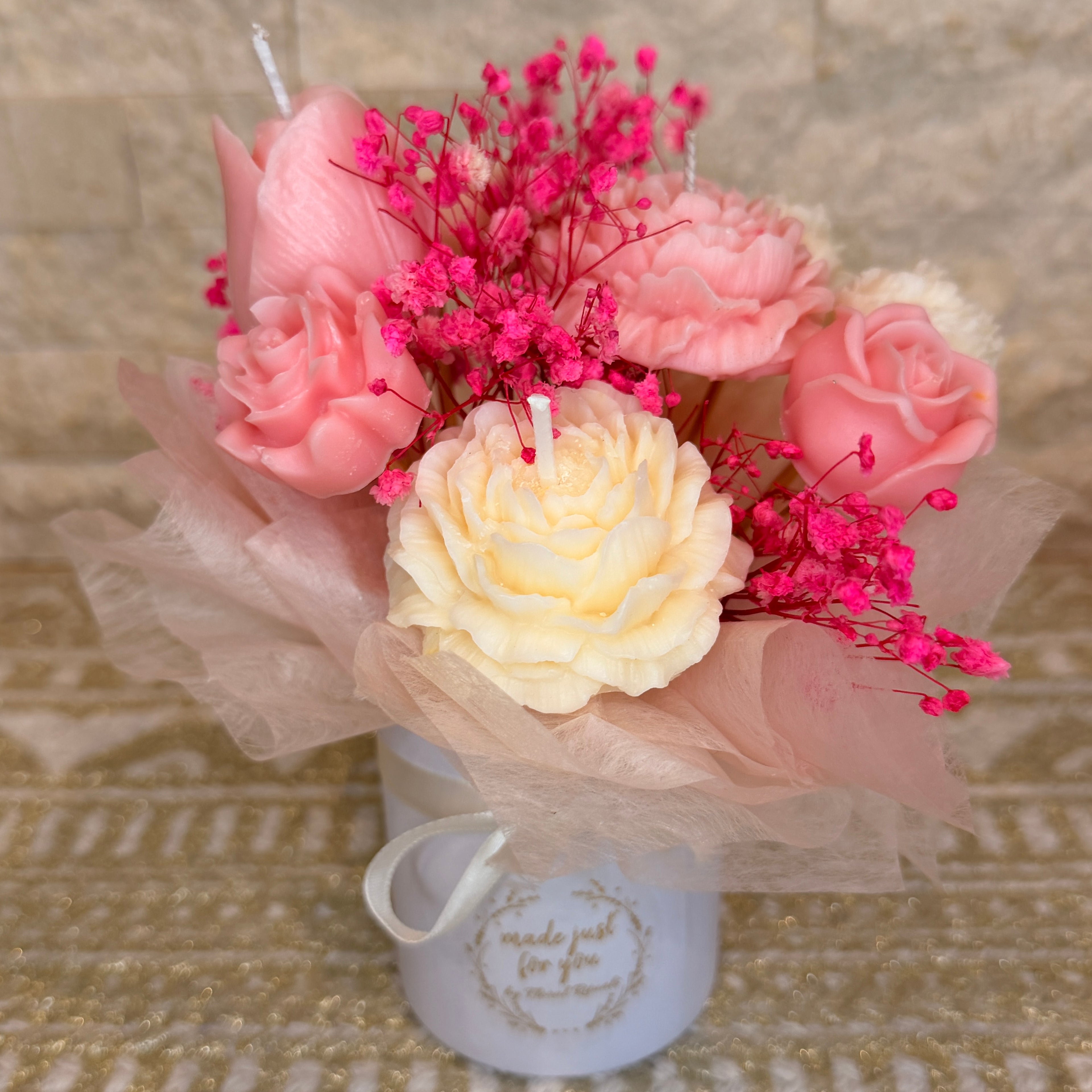 Handmade Floral Candle Bouquet Arrangement (Local Delivery Only)
