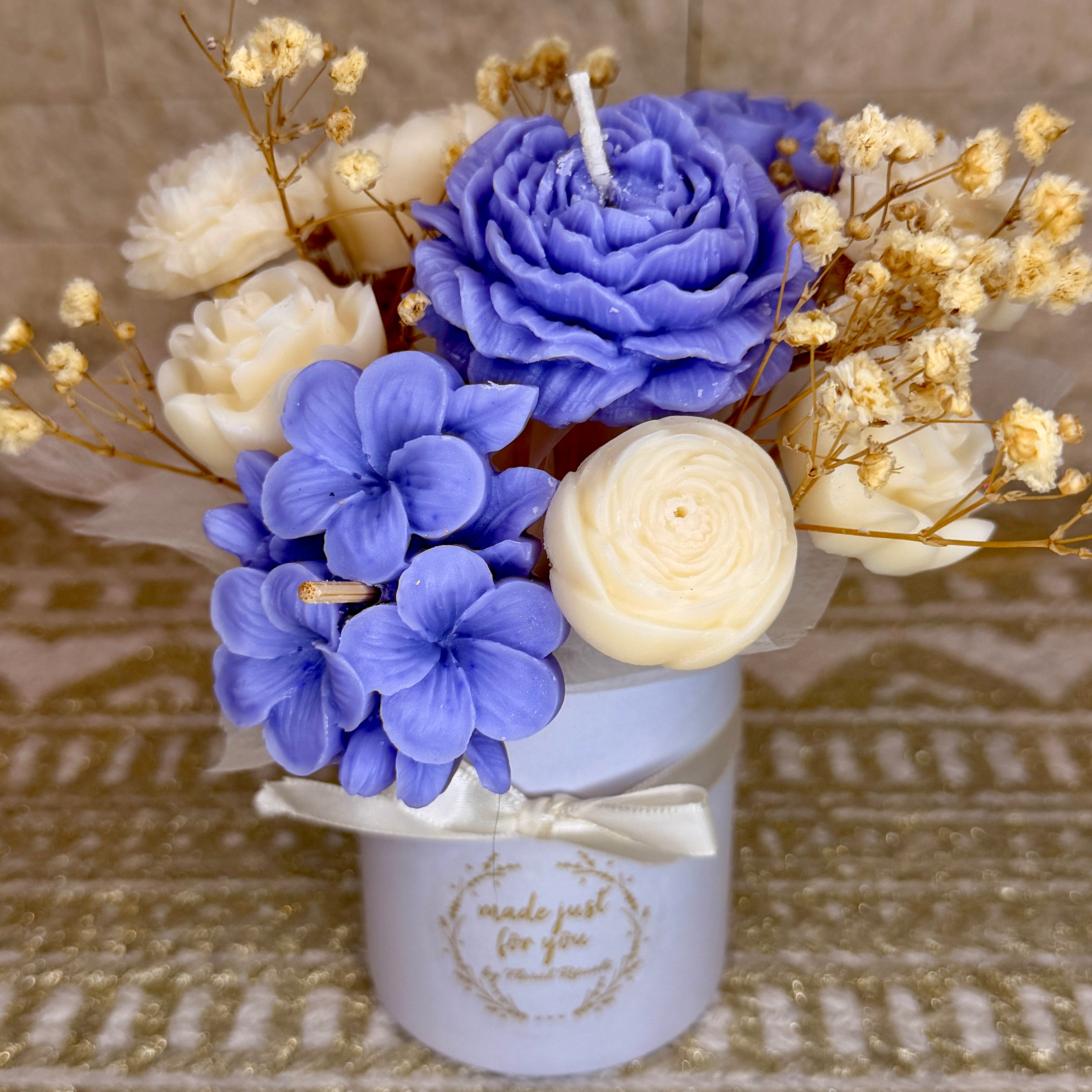 Handmade Floral Candle Bouquet Arrangement (Local Delivery Only)