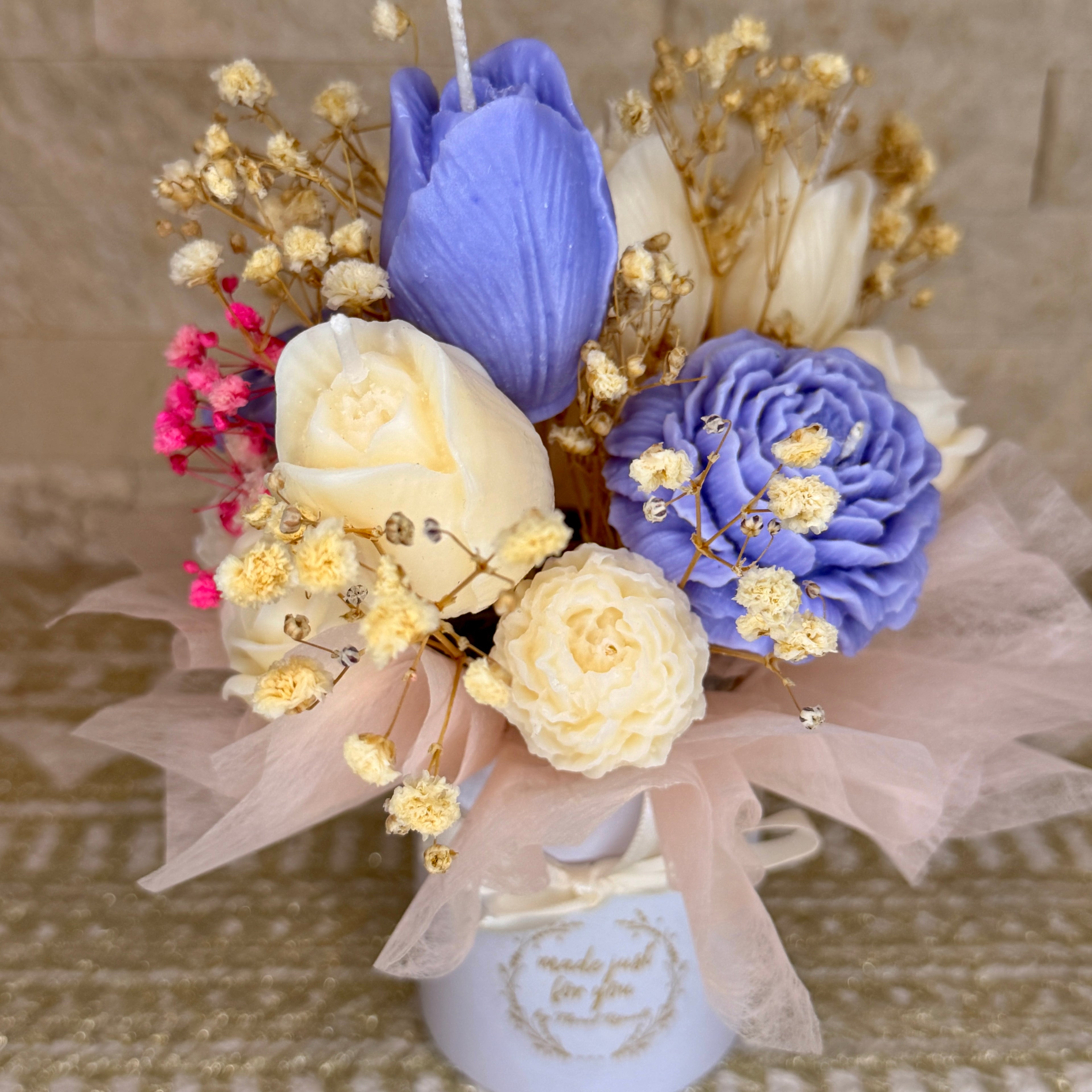 Handmade Floral Candle Bouquet Arrangement (Local Delivery Only)