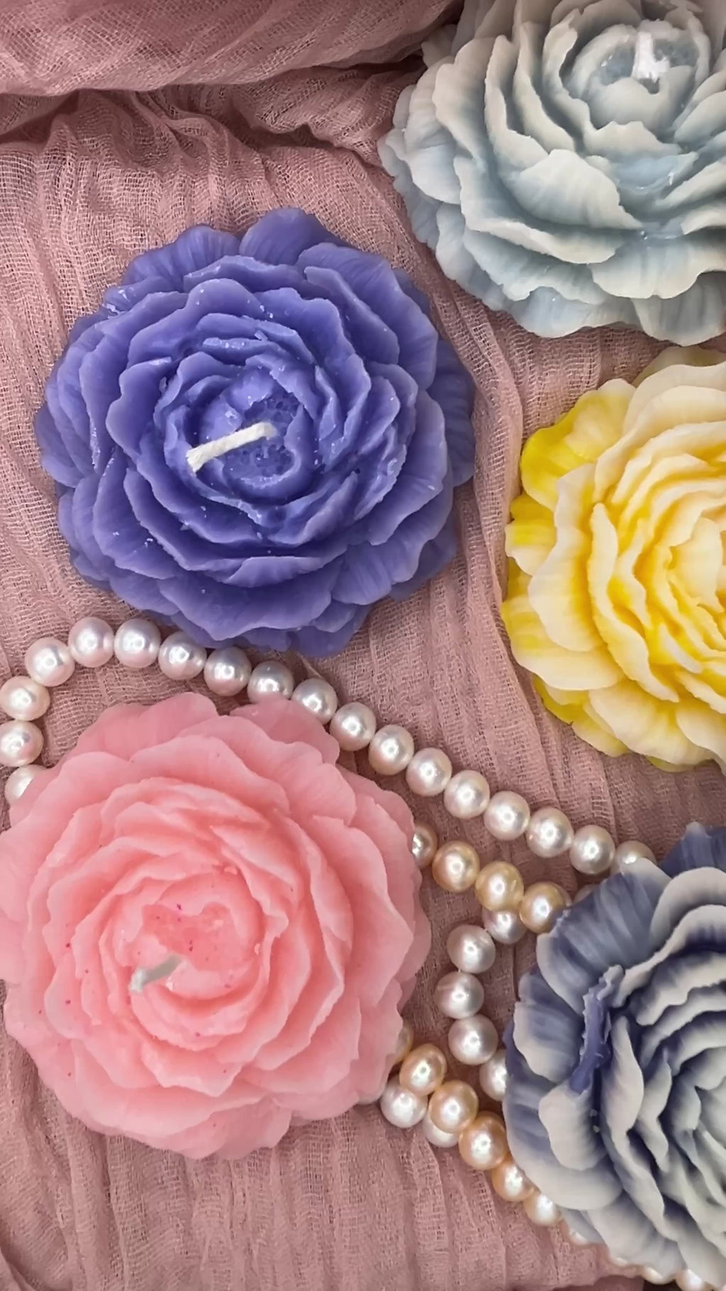 Handmade Peony Candles
