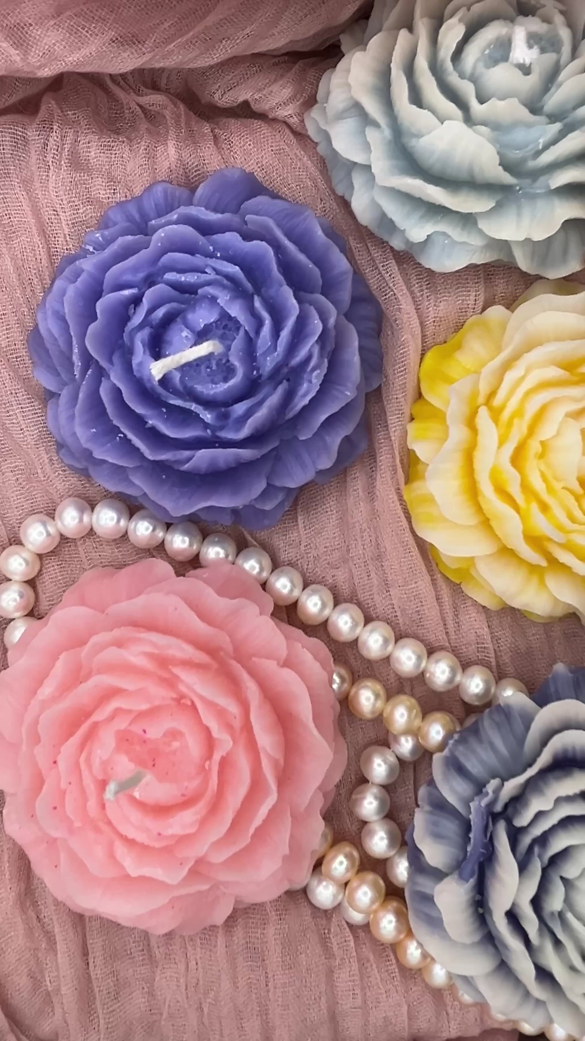 Handmade Peony Candles